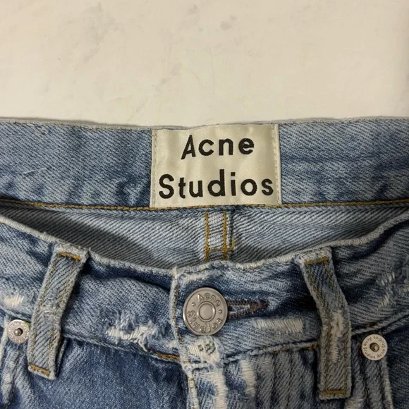 Acne Studios Men’s Van Indigo Fray Denim Jeans Size 30 Designer Streetwear